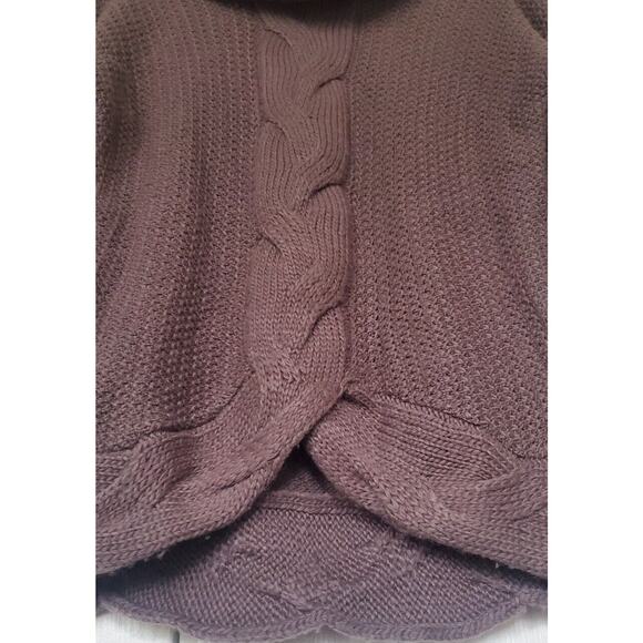 Ann Taylor LOFT Soft Alpaca Chunky Cable Knit Cowlneck Sweater - Size S - Plum - Picture 3 of 6